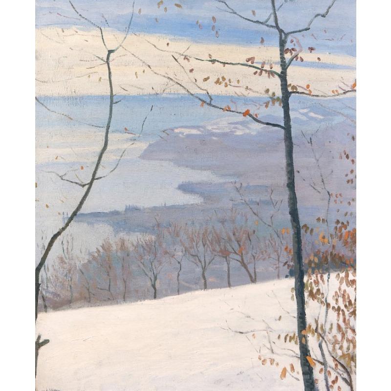 

Скандинавский винтажный зимний снежный пейзаж, холст, постер, деревенские животные, олень, кролик, настенные художественные фотографии, Рождественский домашний декор 21cm×30cm NoFrame