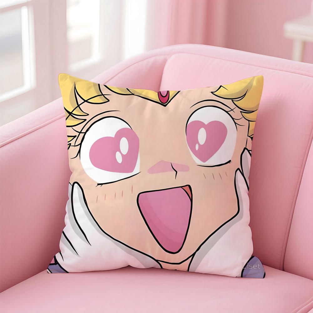 Sailor Moon Anime Lovely Cushion Cover Comfortable Reversible Pillow Cover Ideal for Car Sofa Bedroom Beyond
