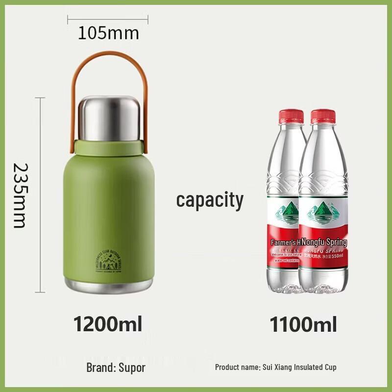 SUPOR 1.2L Portable Dual-Drink Insulated Bottle
