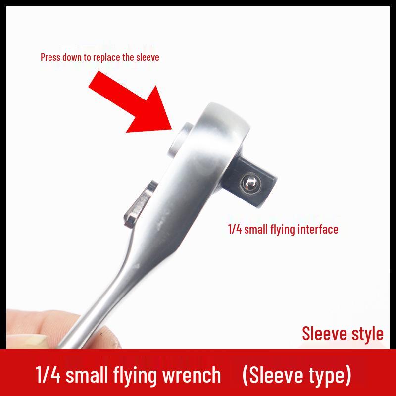 72-Tooth Mini Ratchet Wrench & Screwdriver, 1/4-Inch, Wear-Resistant Carbon Steel, for Tight Spaces, Forward/Reverse.