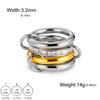 Lucktune Elegant Multiple Layer Stackable Rings Shiny Zircon Women's Finger Ring Stainless Steel Minimalist Gold Color Jewelry