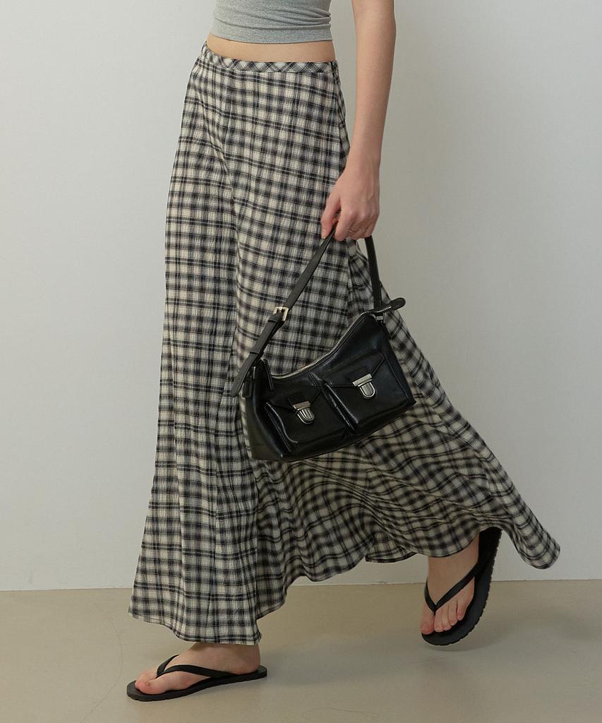 City Breeze Long Flare Skirt_Check