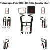 Para Volkswagen Polo 2002-2010 Panel de Control Central Interior manija de puerta pegatinas de fibra de carbono 5D calcomanías accesorios de estilo de coche