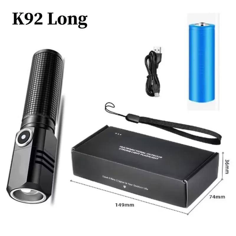 Super Bright XHP50 Mini LED Flashlight USB Rechargeable Zoom Aluminum Alloy Tactical Flashlight for Outdoor Camping Fishing
