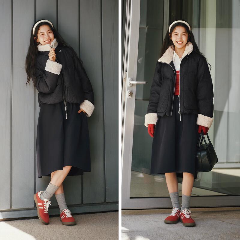 Semir Damen Faux Denim Patchwork Daunenjacke