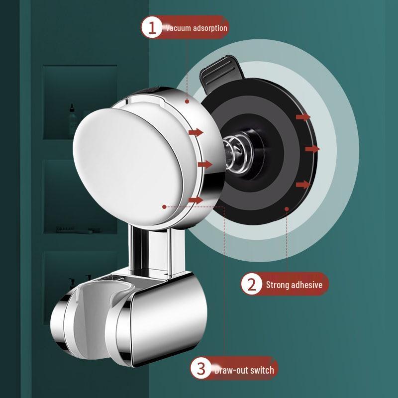 Adjustable No-Drill Suction Shower Head Holder