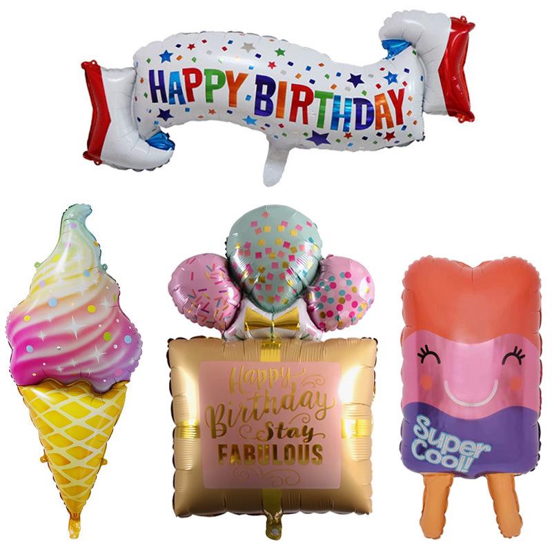 Rainbow Parachute Hot Air Balloon Birthday Decoration Foil Balloons