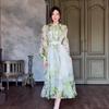2024 Summer Women's French Sweet Style Long Sleeve Print Dress