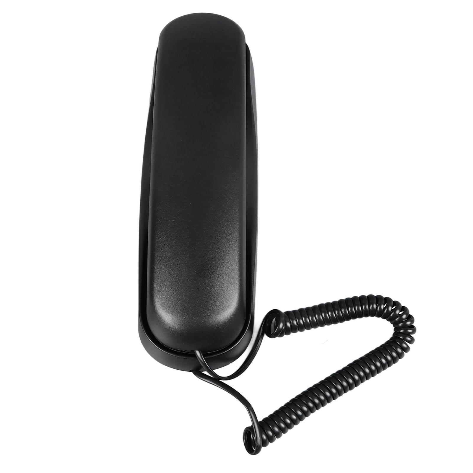 

Настенный телефон Многофункциональный Четкий звук Проводной стационарный телефон для дома, гостиницы, офиса чёрный