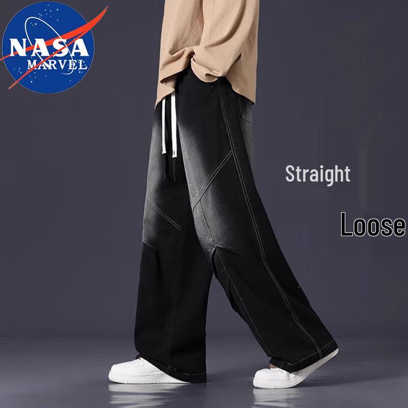NASA MARVEL Men's Loose Straight-Leg Jeans