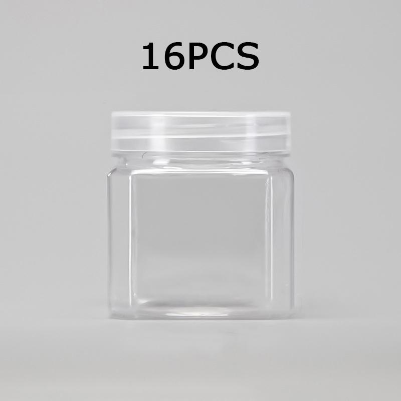 

WTEMPO Clear Plastic Empty Decorative Jars with Lids Transparent Daily Items Wide-Mouth Refillable Storage Containers Festive Party Decor Storage Jars 16pcs белый