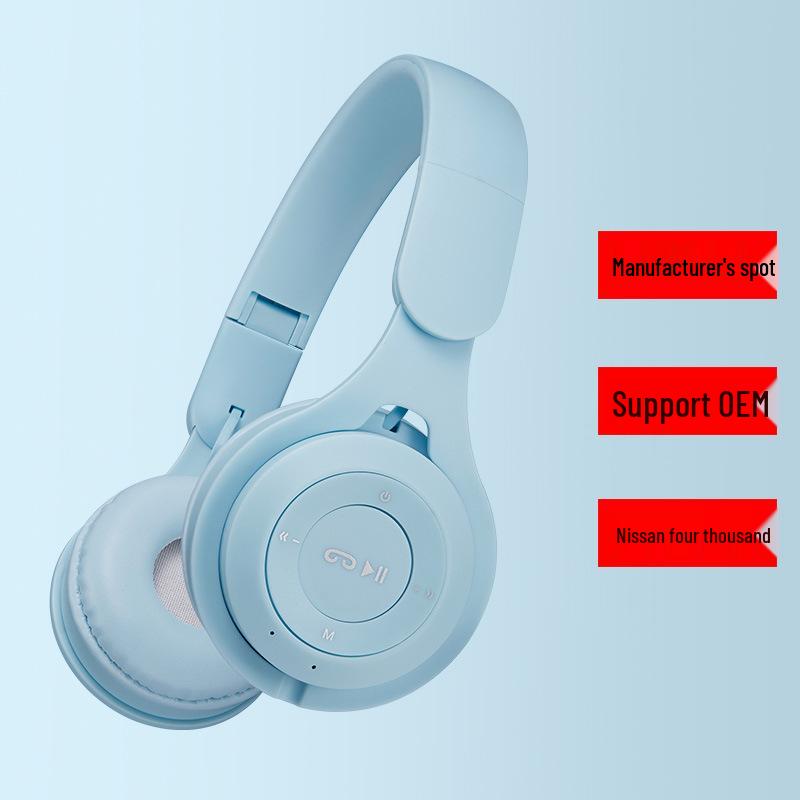M6 Dual-Ear Foldable Bluetooth Gaming Headphones - Macaron Over-Ear Stereo Headset