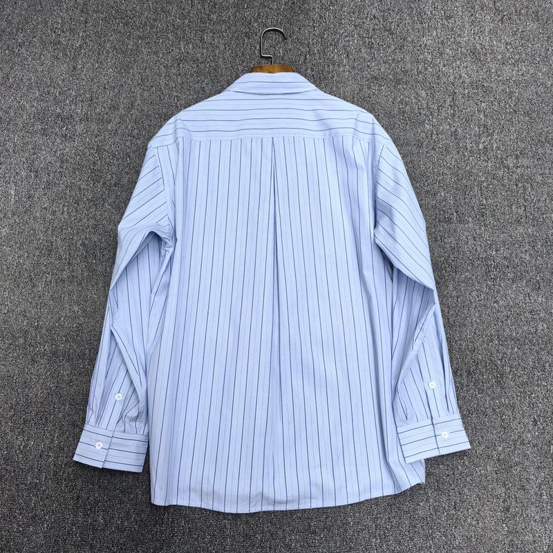 Longmei Women's Striped Pure Cotton Shirt, Spring-Summer 2026, Simple Commute Style with Lapel and Long Sleeves