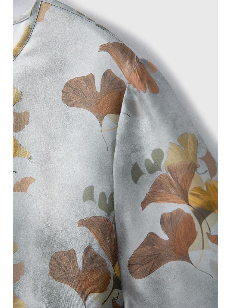 20mm Twill Silk Mulberry Tie-Waist Slimming Dress, Round Neck, Three-Quarter Sleeves, Elegant Long Dress