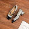 Grape mother 2025 spring new Mary Jane high heels women wear high-end thick heels single shoes color matching shoes women