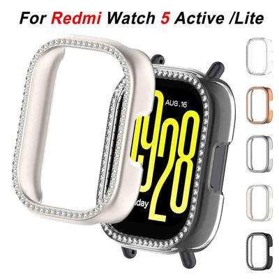 Θήκη PC με Στρας για Redmi Watch 5 Active/ 5Lite Έξυπνο Ρολόι Κρυστάλλινο Προστατευτικό Bumper edmi Watch 5Active 5 Lite Αξεσουάρ