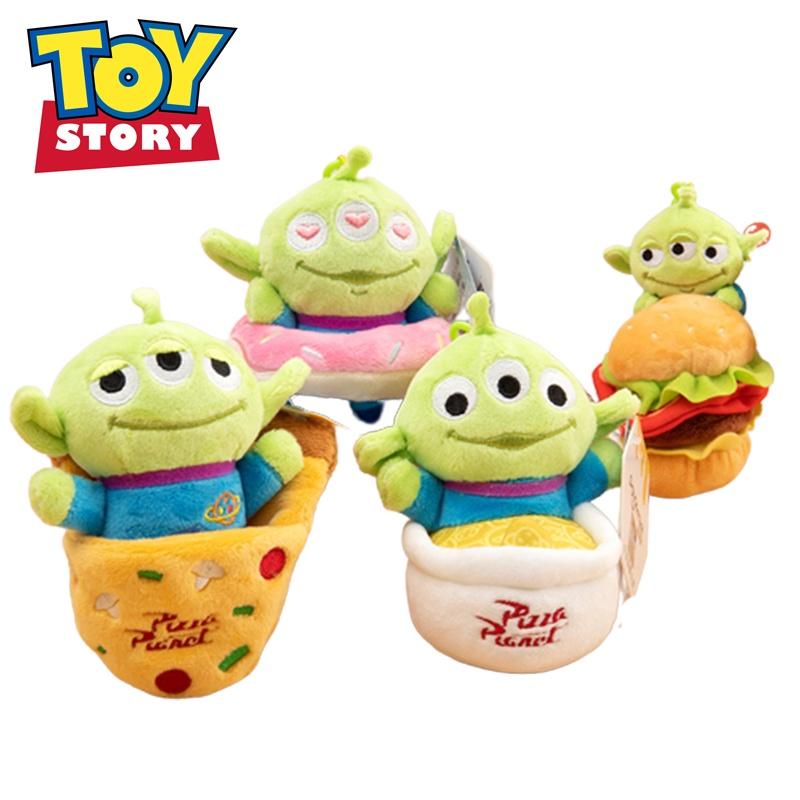 Disney Toy Story Alien Plush Doll Pendant Doughnut Hamburger Keychain Kid Gift