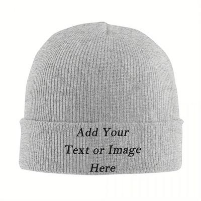 Custom 1 Slouchy Beanie Knit Skull Cap For Men Women Winter Warm Knit Skullies Beanie Cap