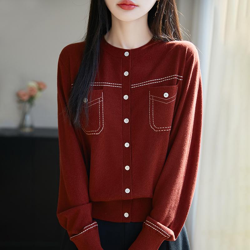 Women's Lightweight 50% Wool 50% Mulberry Silk Cardigan - 4-Season Versatile Knitwear for All-Year Comfort & Style