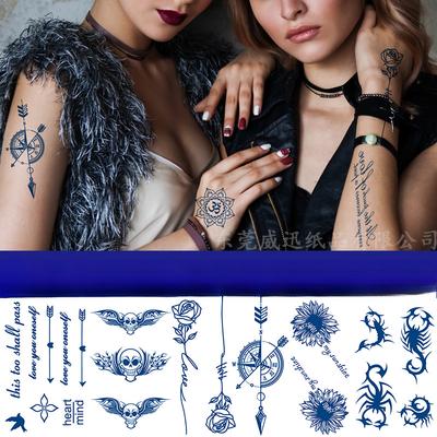 Herbal Juice Tattoo Stickers, Semi-Permanent Tattoo Stickers, Sweatproof, English Tattoo