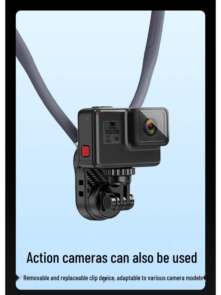 Magnetic Neck-Mounted Phone & Camera Chest Holder for Cycling & Vlogging - Compatible with DJI & GoPro.