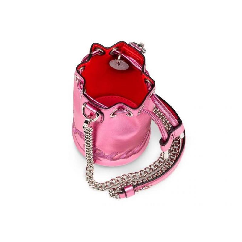 Borsa a tracolla mini in pelle con coulisse e logo CL da donna Rosa 1225355P671