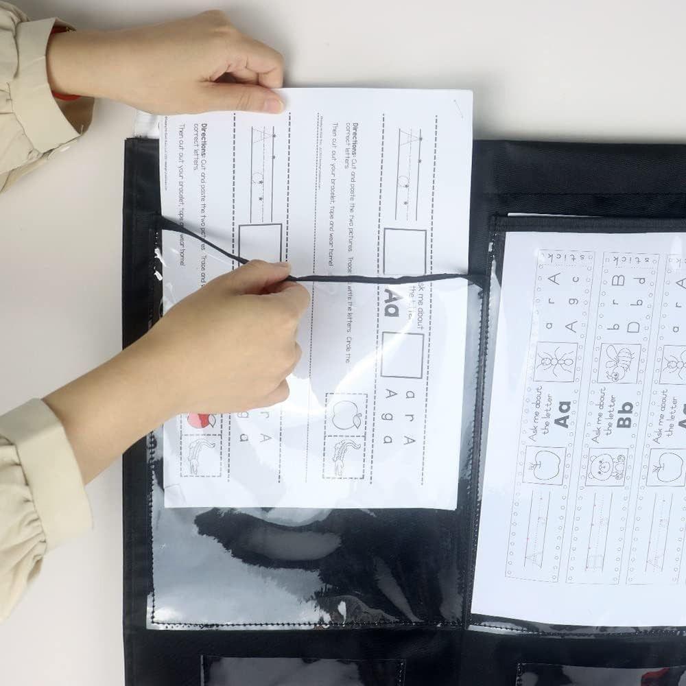 Reusable Horizontal Storage Pocket Chart Sturdy File Storage Pocket Chart  Wall Door