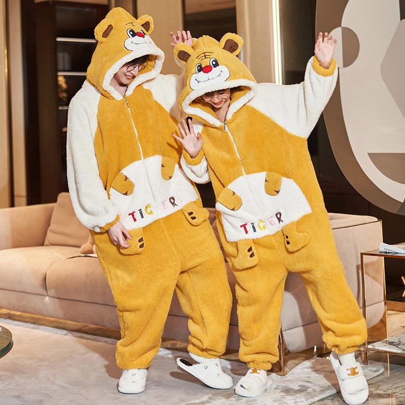 

Kigurumis кенгуру Женская Мужская Пижама Зимняя Теплая Пижама Парная Пижама Комбинезон Утепленный Комбинезон Милый Мультяшный Комбинезон Домашняя Одежда XL