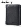Baellerry Vintage Design Tri-fold Genuine Leather Short Wallets for Men Business ID Card Holder Cash Pack Money Bags