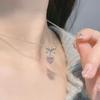 2023 Crystal Zircon Bow Knot Heart Pendant Necklaces Y2K Pink Heart Ladies Girls Fashion Elegant Clavicle Chain Women Jewelry