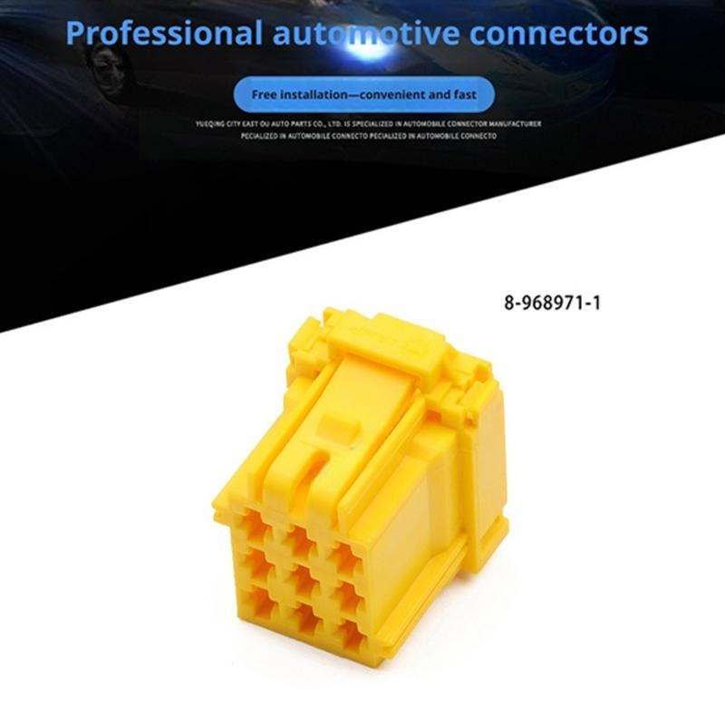 Wire Harness Terminal Housing Yellow 9 Pin Automotive Shell for Vehicle Wiring Repair Replacement and Service Use