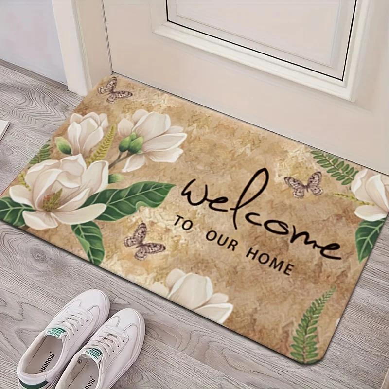 Welcome Letter Door Mat Non-slip Carpet Bedroom Entrance Doormats Home Decoration Washable Kitchen Bathroom Balcony Floor Rug