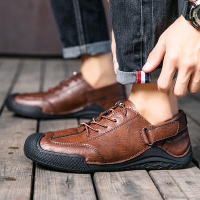 Scarpe Casual da Uomo in Pelle Fatte a Mano Sneakers Classiche Retro per Esterno