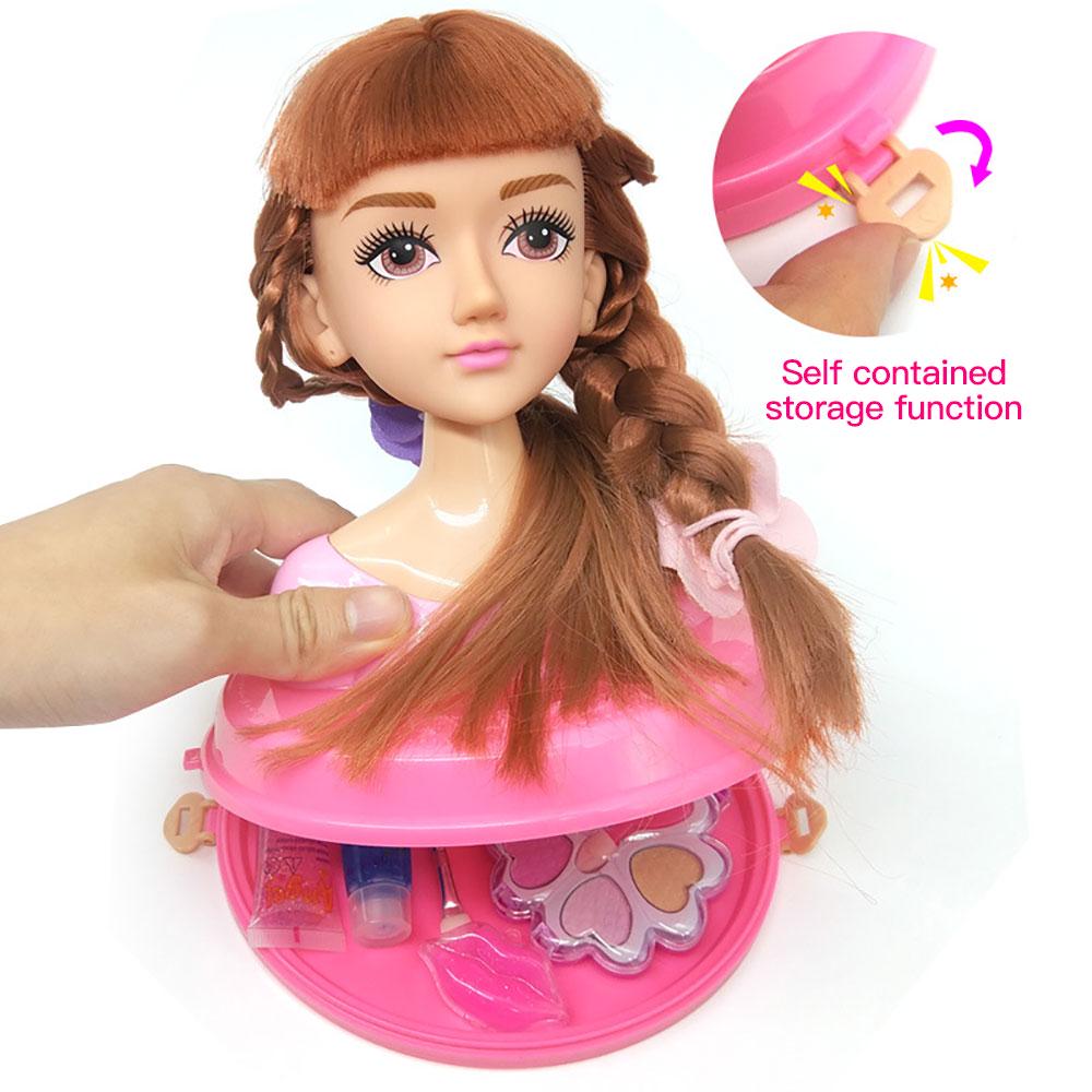 Toys Dolls Styling Head Makeup Comb Hair Toy Doll Set Pretend Play Princess Dressing Play for Little Makeup Learning Girls