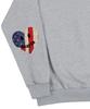GRAVER [Unisex] Elbow American Flag Smile Heart Sweatshirt_Gray