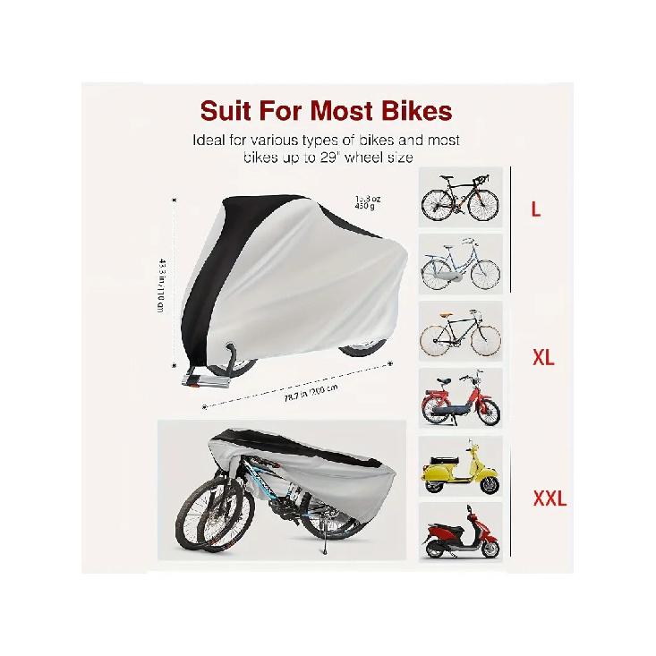 Waterproof Outdoor Bicycle Cover Anti Dust Rain Snow UV, Bike Rain Cover for Mountain, Road & Heavy Duty Bikes with Lock Holes &