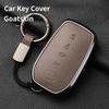 Metal And Goatskin Car Key Case Cover For Toyota Sequoia Cross Fortuner Prius Venza Alphard Vellfire Sienna Tundra Mirai Yaris