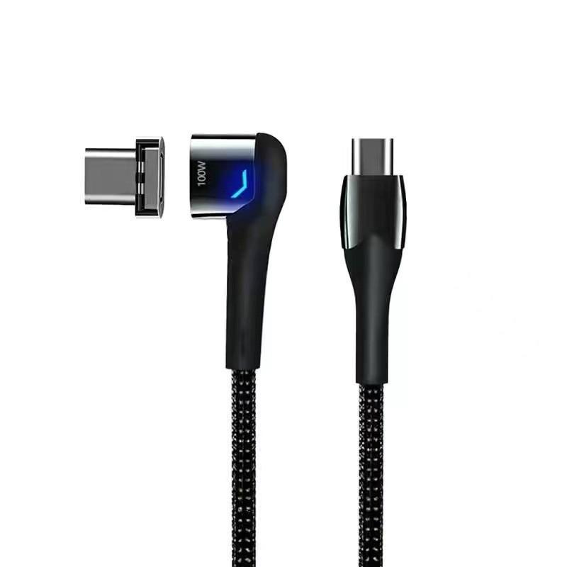 Dual-Head Type-C 100W Magnetic Data Cable for Fast Charging Phones & Laptops