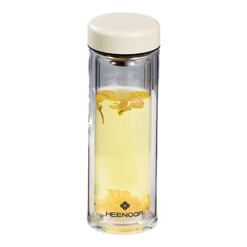 Xinuo Stylish Double-Layer Glass Tea Infuser Bottle