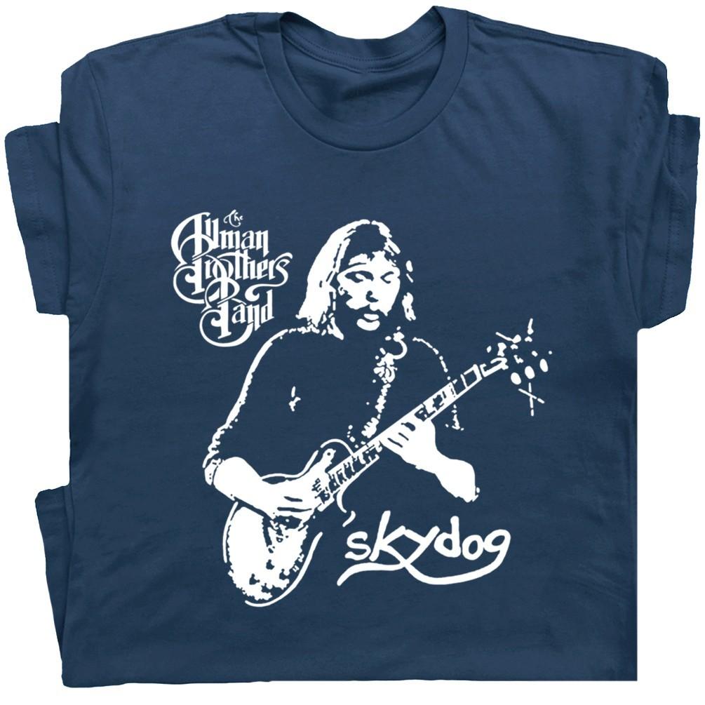Vtg The Allman Brothers Band Skydog Heavy Cotton Navy Shirt US109 M