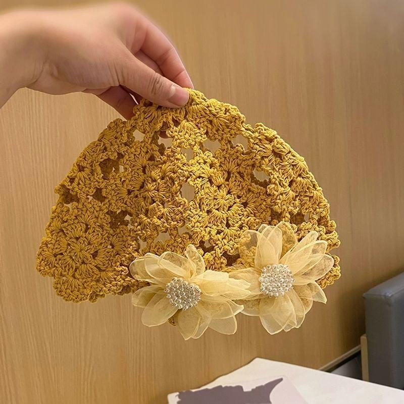 Handmade Hats Stacked Thin New Woven Hollow Retro Knitted Literary Bag Head Wool Hat Women