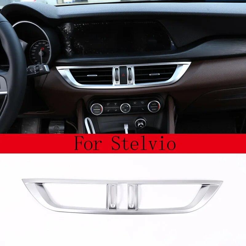 

Для Alfa Romeo Giulia Stelvio 2017 2018 ABS углеродное волокно салон автомобиля центральная консоль кондиционер вентиляционная рамка отделка For Stelvio