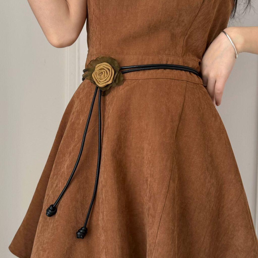 Boho Blumenstoffgürtel für Damen mit Bindverschluss zur Kleiderdekoration