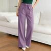 Women's Straight Leg Casual Pants with Slant Pockets and Waist
