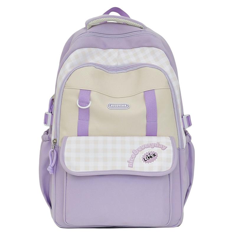 Schoolbag New School Bag Women's Large Capacity Lightweight Burden Reduction Ridge Protection Versatile Middle School Student Backpack Girls Campus