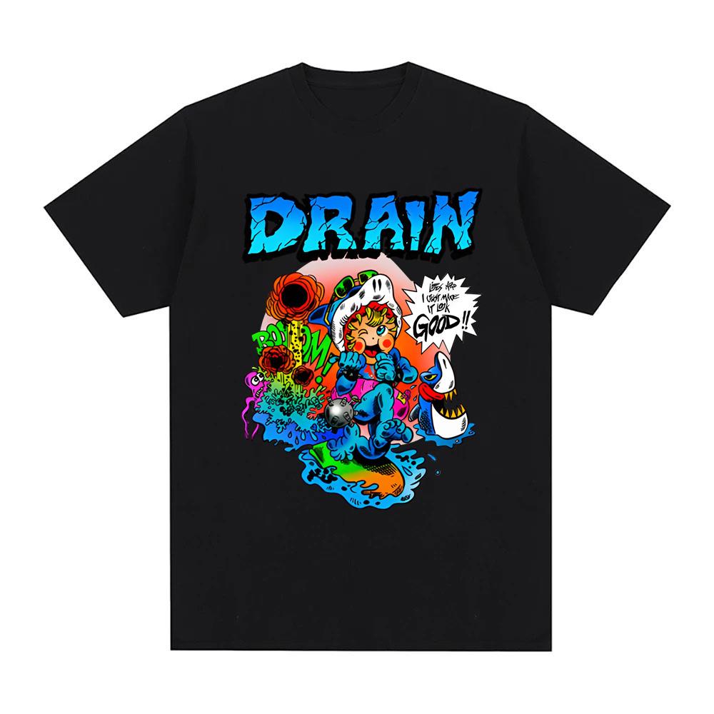 Drain Band Merchandise T-Shirt Cotton Same As Website Tee-shirt Vintage Short Sleeve Tops