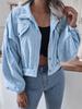 Ins Style Autumn Velvet Long Sleeve Cardigan Jacket for Women