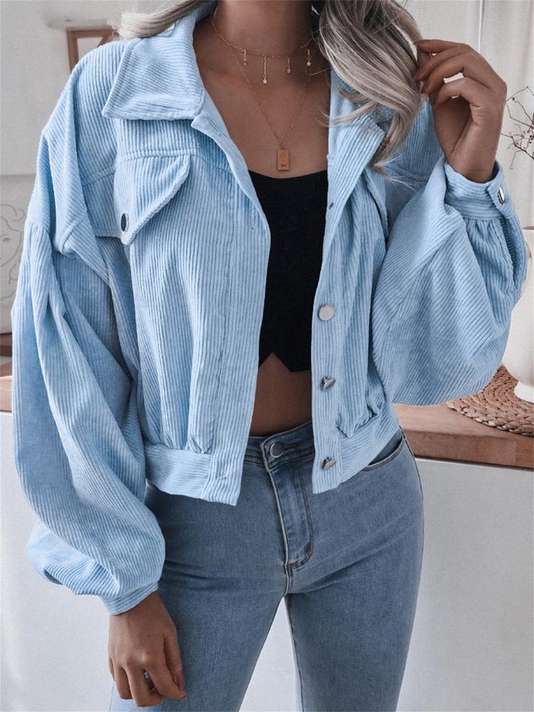 Ins Style Autumn Velvet Long Sleeve Cardigan Jacket for Women