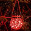 Solar Crackle Mason Jar Light for Garden, Balcony, or Tree Hanging Decor