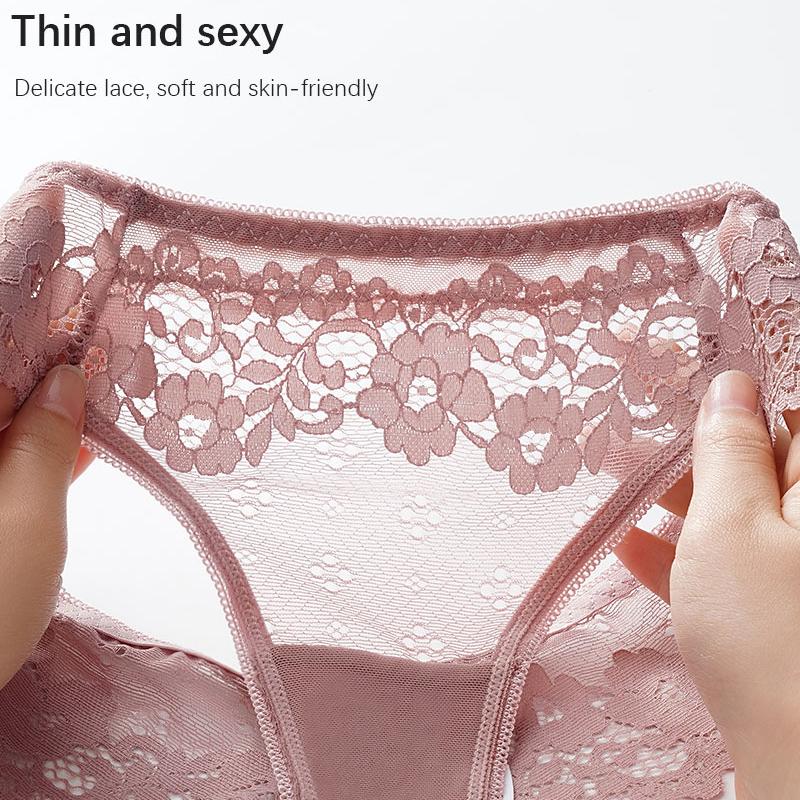 Blumenspitzen G-String Höschen Damen Niedrige Taille Ausgehöhlte Slips Einfarbig Sexy Dessous String Unterwäsche Intimbekleidung